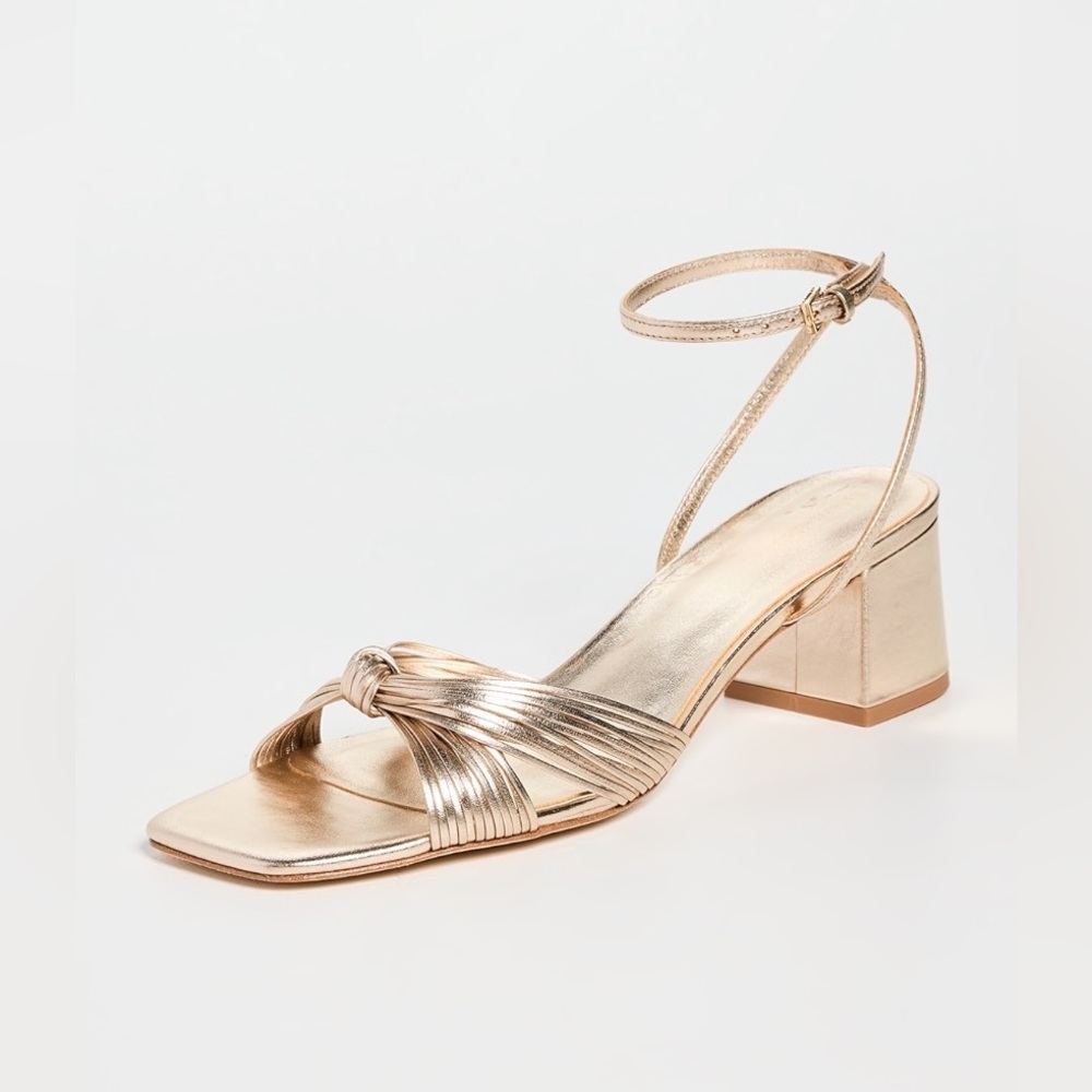 NEW Reformation Emily Mignon Sandals Gold Size 5